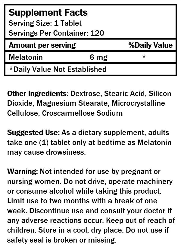 Melatonin (120 Tablets/ 6 mg)